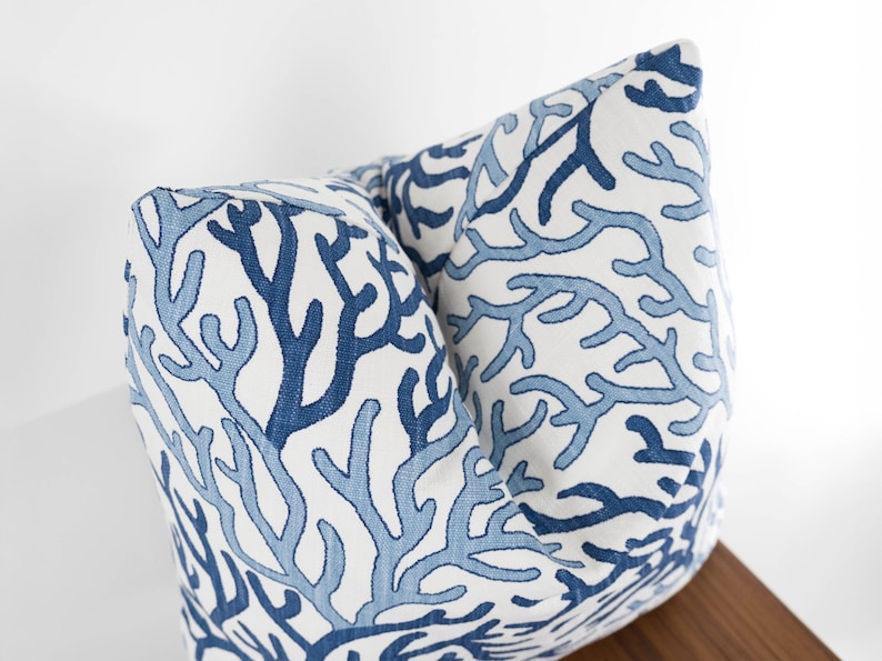 top view of coral reef nautical pillow cover