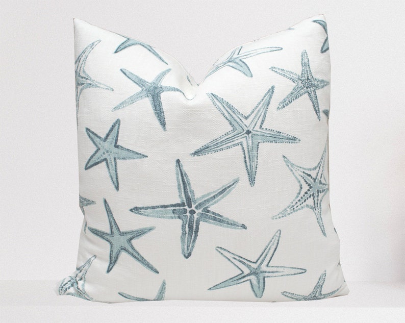 Starfish Pillow Cover Starfish Harbor Luxe Linen Nautical Etsy