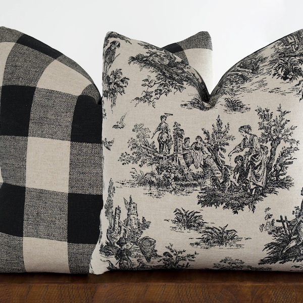 Toile Pillow Cover Etsy
