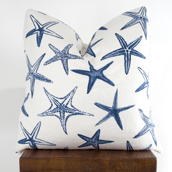Navy Starfish Pillow main image 1