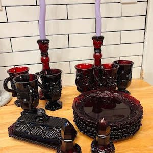 Avon Cape Cod Ruby Red dish set