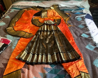 Traje de Bharatanatyam hecho a medida