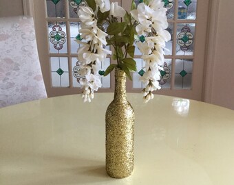 Green Glitter Sparkling Wine Bottle Party Centerpiece Wine Etsy