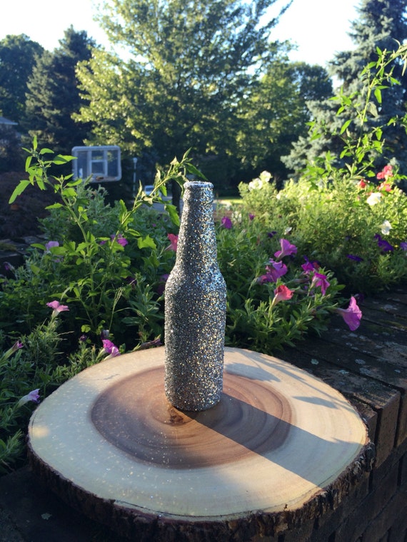 1 Silver Glitter Sparkle Beer Bottle Decorative Centerpiece Decor Wedding Engagement Birthday Mermaid Bohemian Party Vase Unicorn Sweet 16 Il_570xn