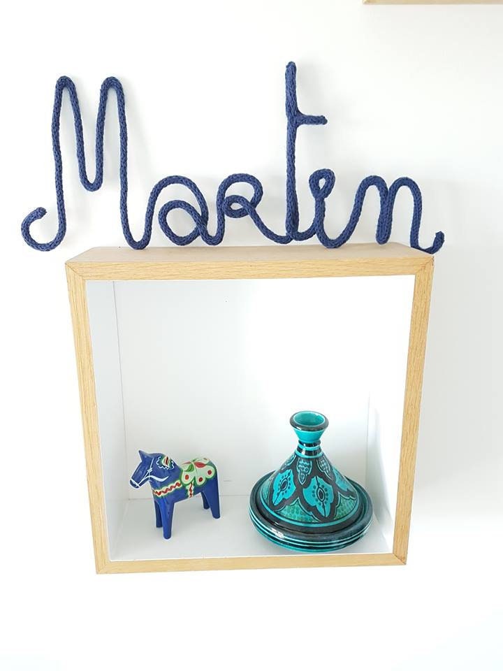 Tricotin Martin en Laine Bleu Alpin Pour La Décoration de Chambre Bébé ou d'enfant