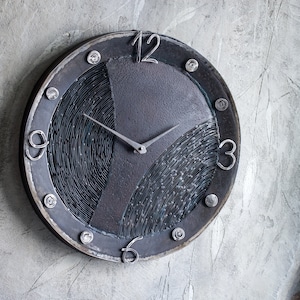 Splendid Round Metal Industrial Wall Clock, made by The Steel Style Things, Christmas or anniversary gift
