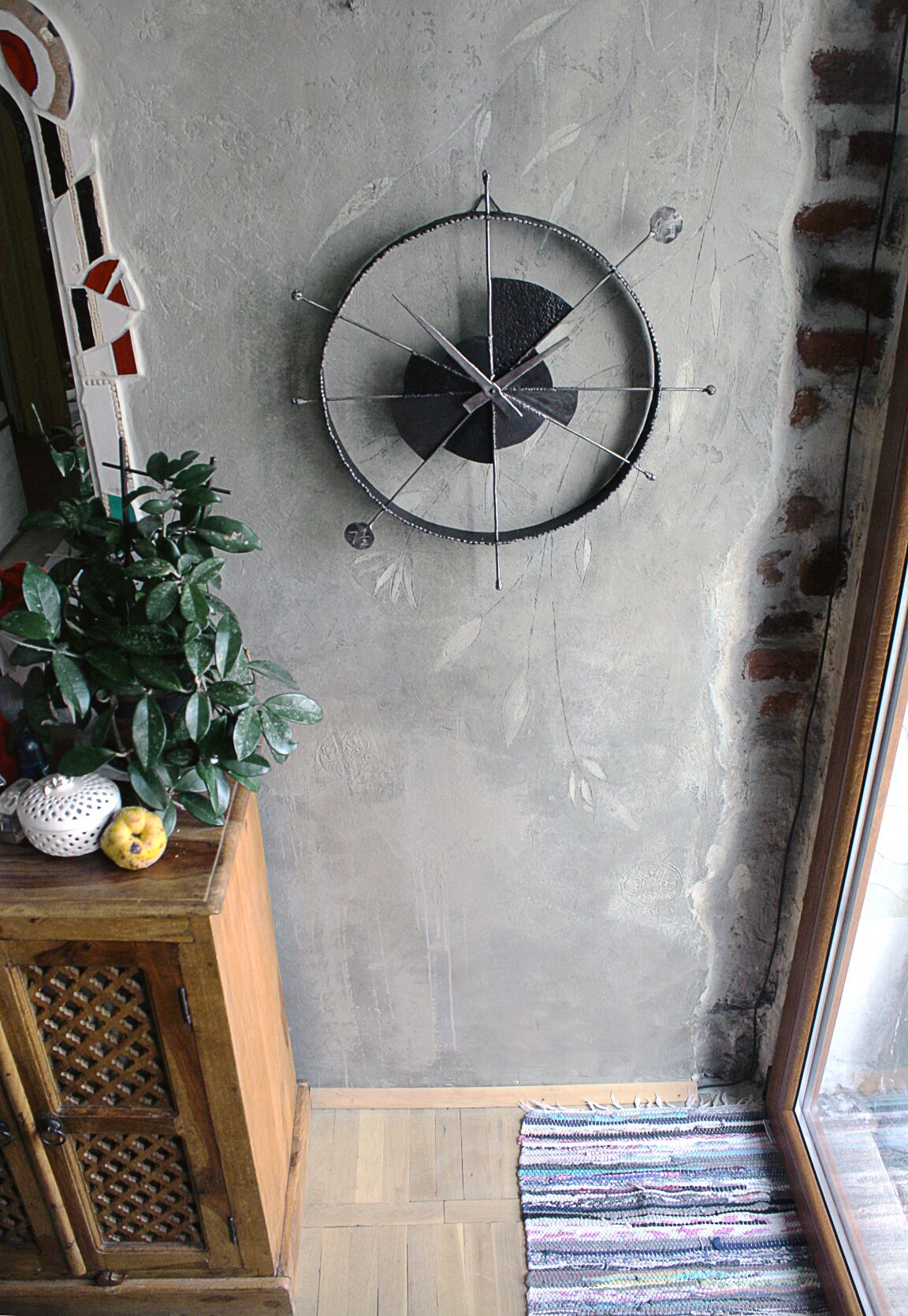 Metal Industrial Clock Absolutely Stunning Round Wall Clock - Etsy