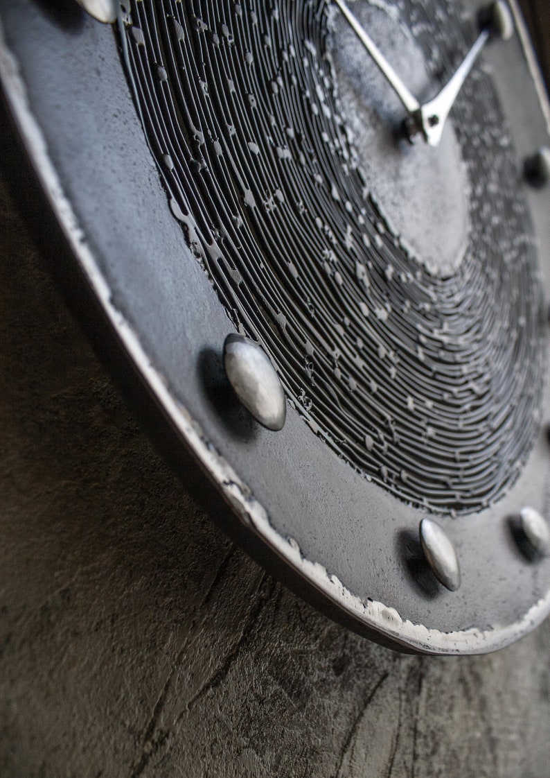 Whimsical Round Metal Industrial Wall Clock Made by the Steel - Etsy