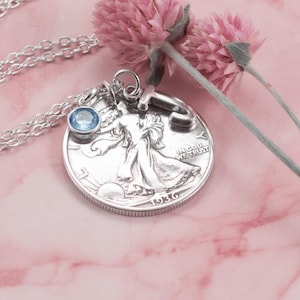 1936 Silver Half Dollar Necklace - 90th Birthday Gift for Her - Custom Gift for Grandma, Thoughtful Gift for Mom, Aunt, Sister Coin Pendant