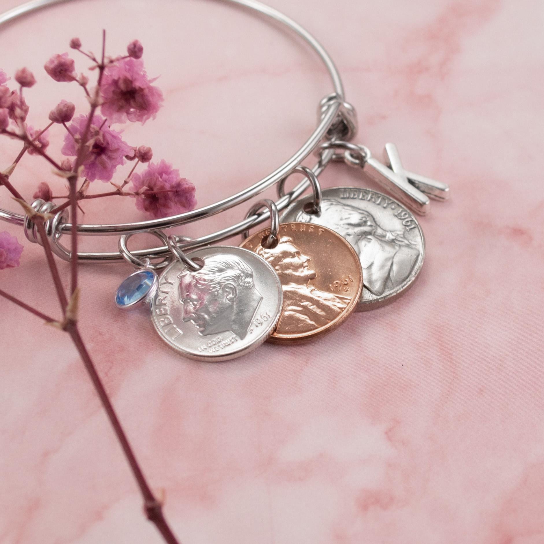 Bracelet Argent Pour Femme Ancien Année 60 - Bijou Vintage Occasion - Vendu Dans L'état