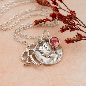 1940 Silver Dime Necklace - 85th Birthday Gift for Her - Custom Gift for Grandma, Thoughtful Milestone Birthday Gift for Mom - Coin Pendant