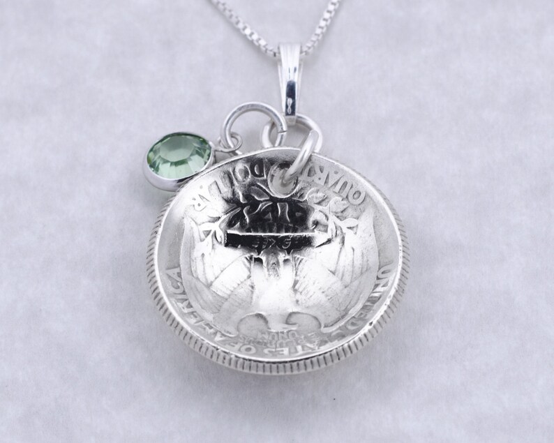 80th Birthday Gift 1939 Silver Quarter Coin Birthstone Pendant Necklace Jewelry Birthday Gift for Grandma Birthday Gift for Mother