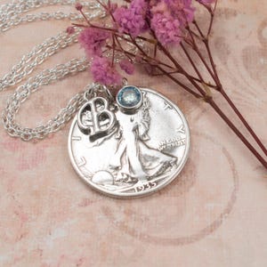 1935 Silver Half Dollar Necklace - 90th Birthday Gift for Her - Custom Gift for Grandma, Thoughtful Gift for Mom, Aunt, Sister Coin Pendant