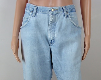 Vintage Distressed Jeans 90s Wrangler Relaxed Fit Baggy Worn In Fraying 36 x 30