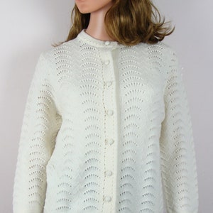 Vintage Knit Cardigan 60s Button Down Sweater Fitted Orlon Acrylic ABC Another Boepple Creation Classic Simple Chic