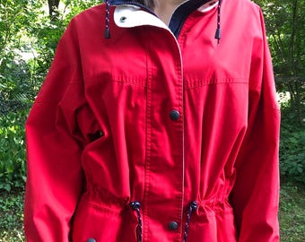 Vintage Pacific Trail Jacket with Hood Drawstring Waist 90s Size Large