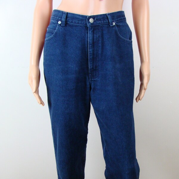 Vintage High Waist Dark Wash Tapered Jeans - W34 L32 main image 0
