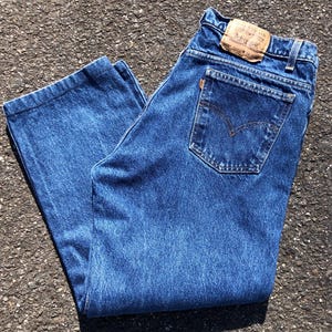 Vintage Levis 505 Regular Fit Straight Leg Orange Tab Dark Wash 90s