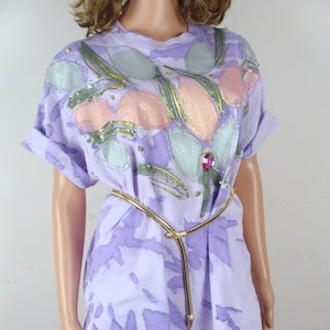 Vintage Tie Dye Set Puff Paint OOAK 80s Leggings Oversized T Shirt Purple Bedazzled Made in USA Single Stitch Tee Fruit of the Loom Cotton