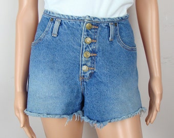 Vintage 90s Mudd Jean Shorts Button Fly Cut Offs Y2K Denim Shorts Size 11