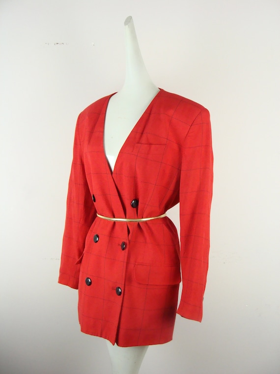 Vintage Power Blazer 90s Shoulder Pads Double Bre… - image 8