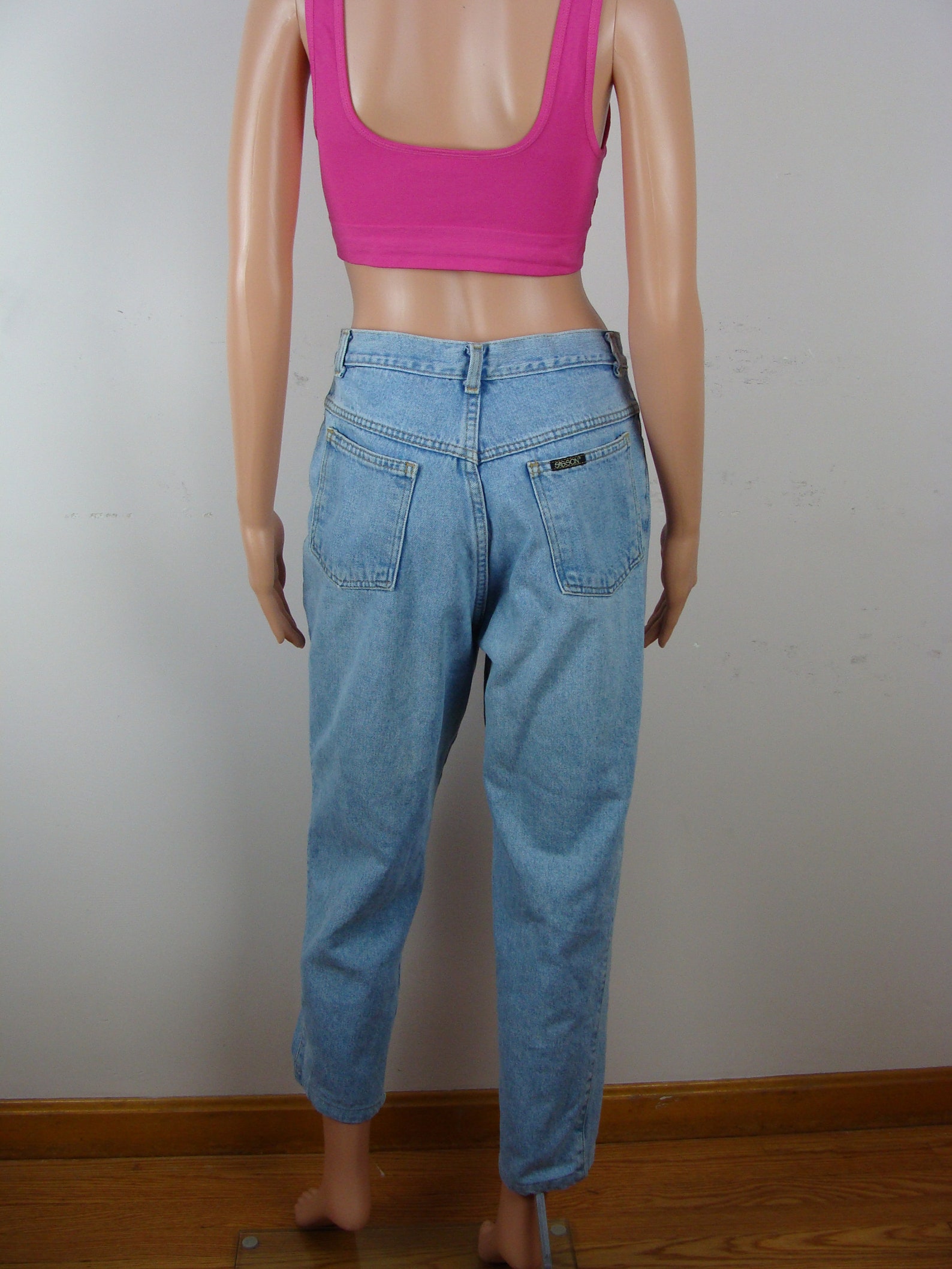 Vintage Sasson Jeans 80s High Waisted Tapered Leg Light Wash Etsy