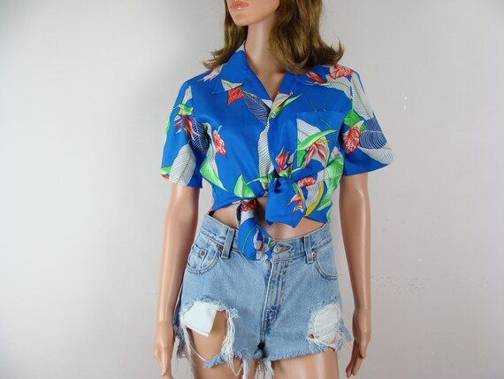 Vintage Kai Nani Hawaiian Shirt 70s Tropical Flor… - image 8