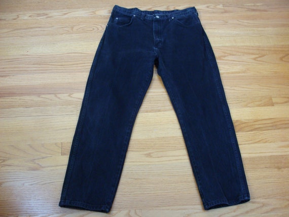 Vintage Jeans 90s Wrangler Faded Black 1990s High… - image 4
