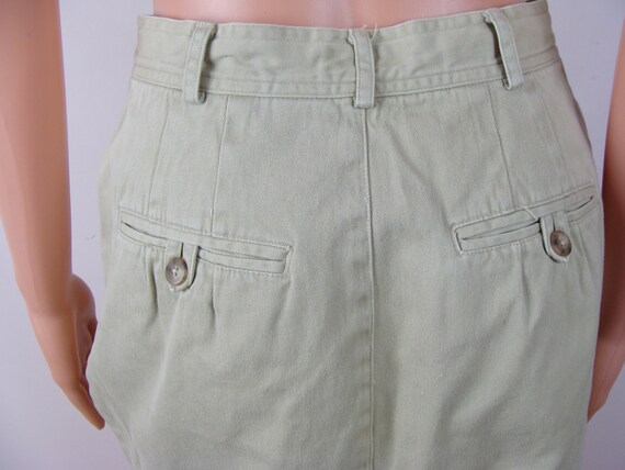 Vintage Gap Khaki Skirt 90s Classic Cotton Chino … - image 7