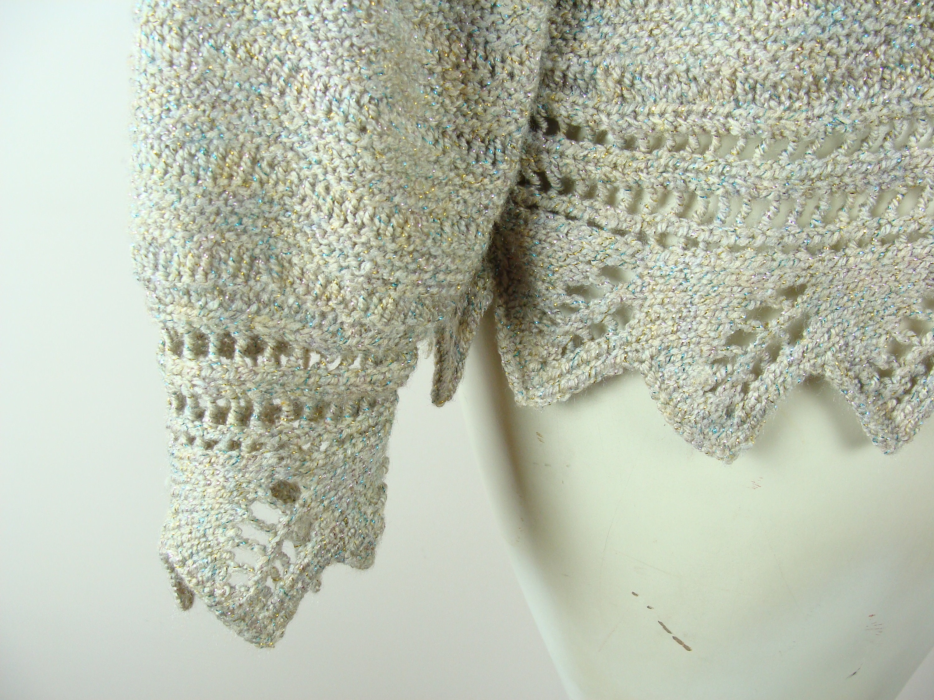 Vintage Lurex Thread Pattern Jumper - M