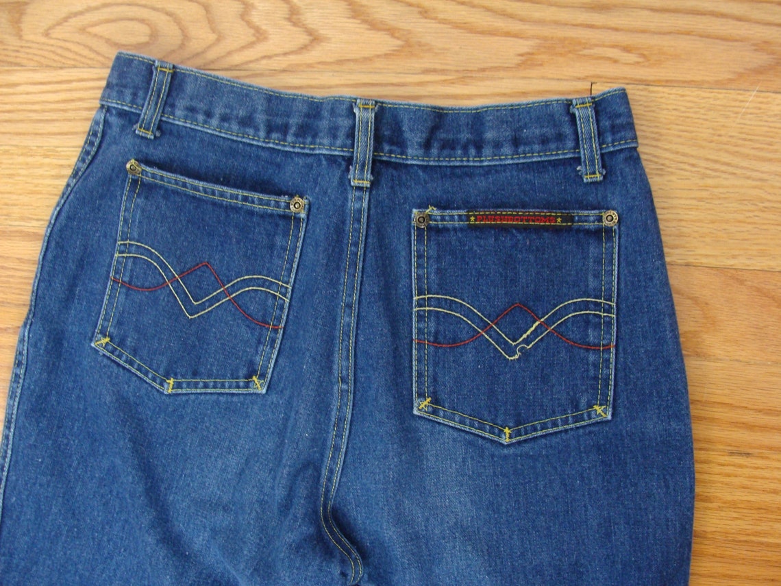 Vintage Plushbottom Jeans 70s High Waisted Slight Flare Dark Etsy