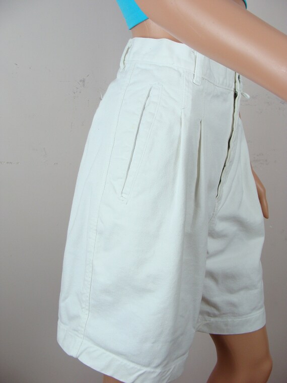 Vintage White Jean Shorts 80s Calvin Klein High Waist… Gem