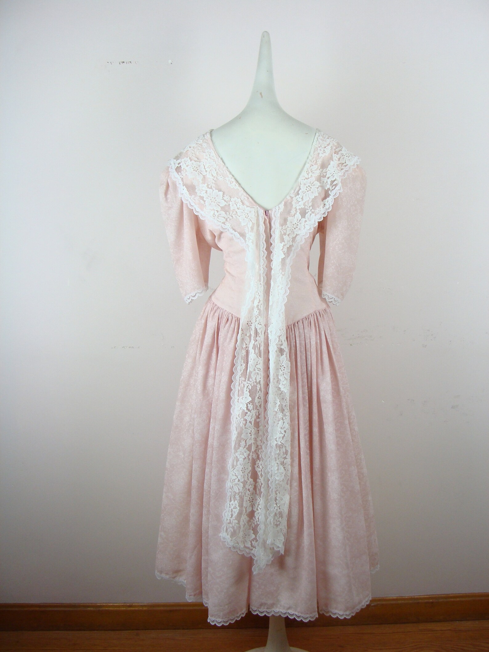 Vintage Jessica McClintock Dress 80s Lace Collar Prairie Dress | Etsy