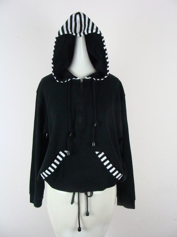 Vintage Hoodie 90s Liz & Co Black and White Liz C… - image 3