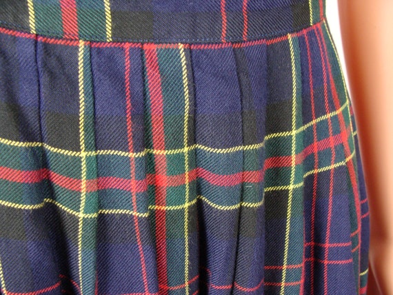 Vintage Plaid Skirt 90s Pleated School Girl Skirt… - image 3