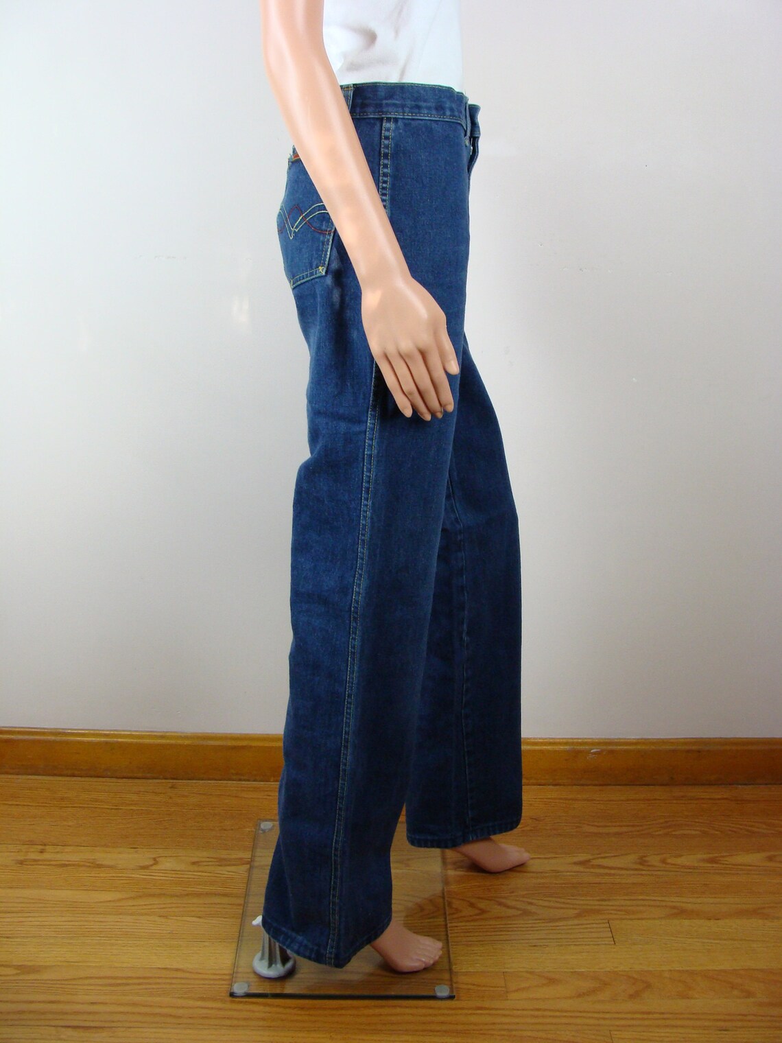 Vintage Plushbottom Jeans 70s High Waisted Slight Flare Dark Etsy