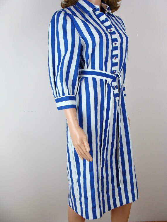 Vintage Striped Shirt Dress 70s Don Elliot Sport Dres… Gem