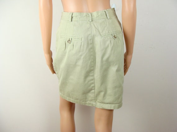 Vintage Gap Khaki Skirt 90s Classic Cotton Chino … - image 5