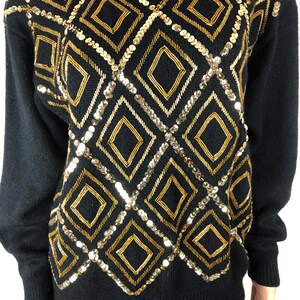 Vintage Sequin Hollow Out Knit Sweater