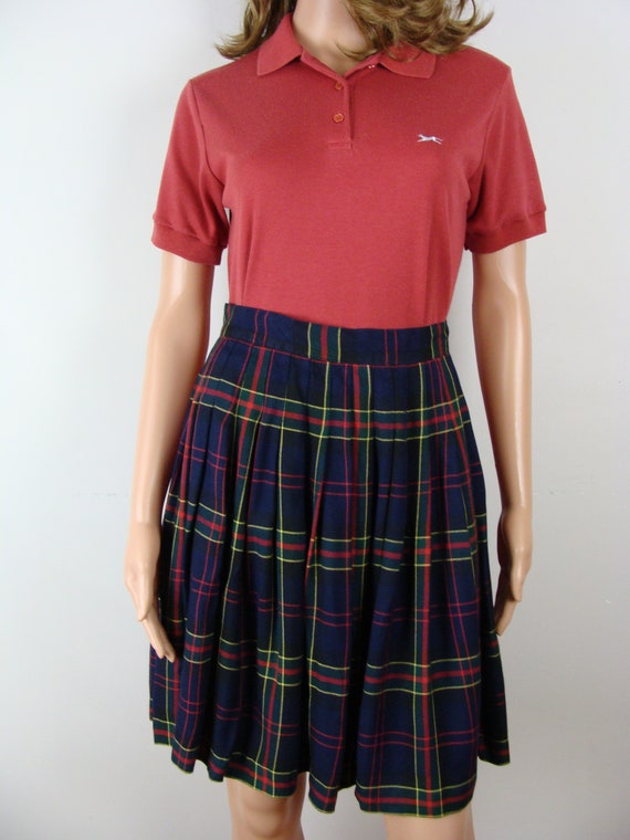 Vintage Plaid Skirt 90s Pleated School Girl Skirt… - image 9