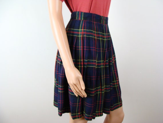 Vintage Plaid Skirt 90s Pleated School Girl Skirt… - image 5