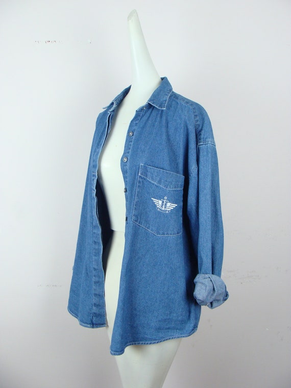 Vintage Dockers Denim Shirt 90s Oxford Button Down