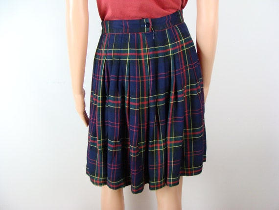 Vintage Plaid Skirt 90s Pleated School Girl Skirt… - image 8