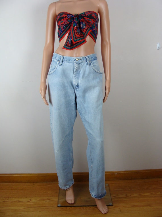 Vintage Distressed Jeans 90s Wrangler Relaxed Fit… - image 4