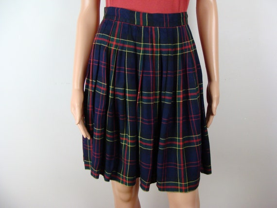 Vintage Plaid Skirt 90s Pleated School Girl Skirt… - image 10
