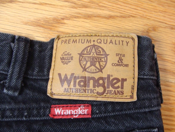 Vintage Jeans 90s Wrangler Faded Black 1990s High… - image 6