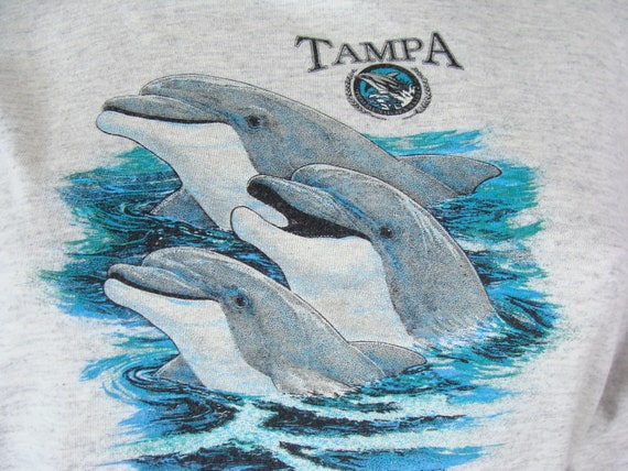 Vintage Tampa Long Sleeve T Shirt 90s Dolphin Tee… - image 3