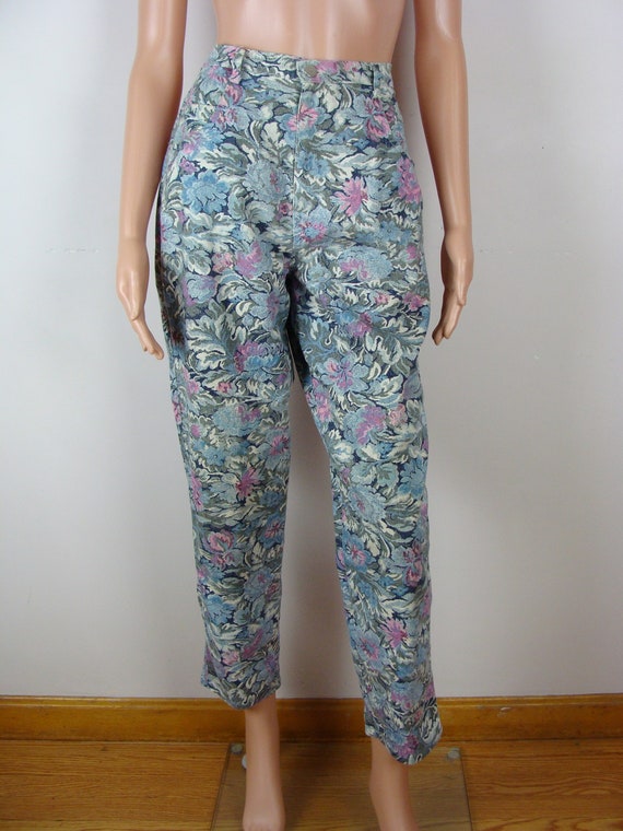 Vintage Floral Pants 90s Baroque Style Denim Floral Print Jeans High  Waisted Tapered Leg Cotton Pants 1990s Gator of Florida Size 10 -   Canada