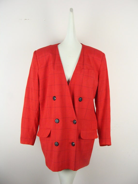 Vintage Power Blazer 90s Shoulder Pads Double Bre… - image 3