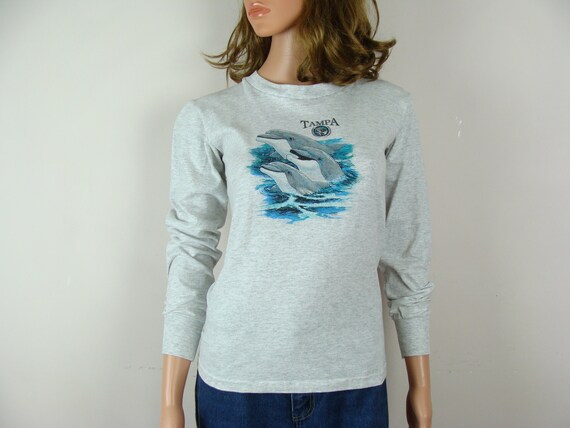 Vintage Tampa Long Sleeve T Shirt 90s Dolphin Tee… - image 6